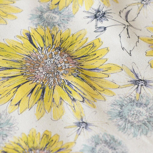 Natural Organic Sunflower & Flora Fabric