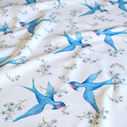 Forget-Me-Not Swallow Fabric